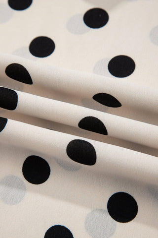 Polka Dot Patch Pocket Wide Leg Pants