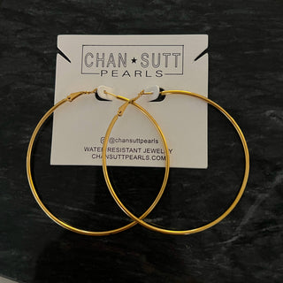 XL Gold hoop earrings by Chansuttpearls