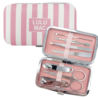 Pink Stripe Darby Manicure Set