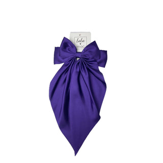 Large Satin Bow Purple