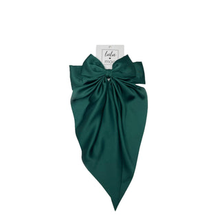 Large Satin Bow Green