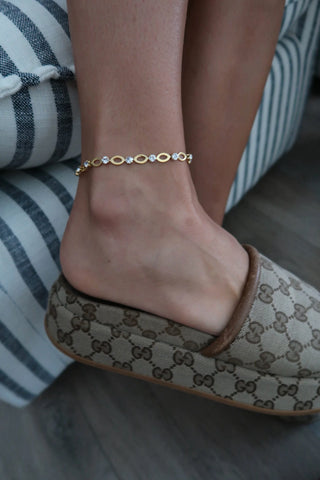 Chansuttpearls Cleo Anklet, Gold Finish