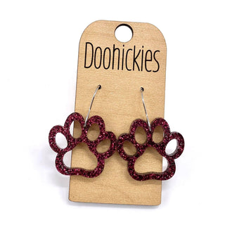 1" Bobcat Paw earrings