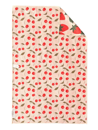 Berries & Cherries Crae Reversible Hand Towel, Cream, 19x29