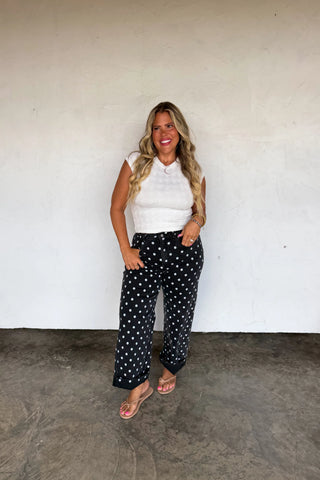 PREORDER- Blakely Black Polka Dot Jeans