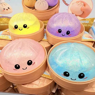 Glittery Dumpling Squishy Toy - Fun and Firm Sensory Delight