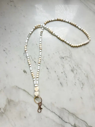 The Neutral Pallette Fully Beaded Lanyard