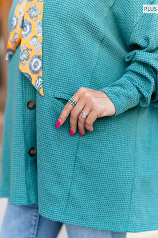 PLUS SIZE Two-Tone Charm Cardigan: Wine