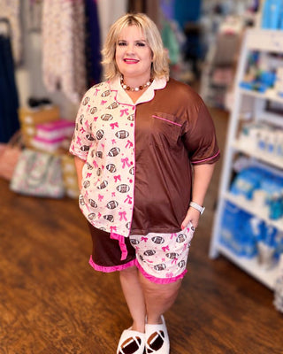 Varsity Sweetheart Ruffle Pajama Set