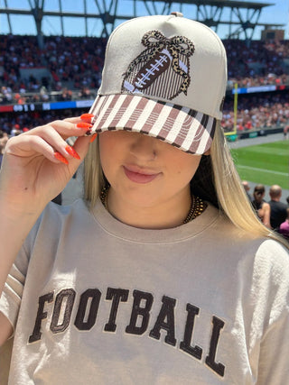 Football Leopard Bow Cap, Beige