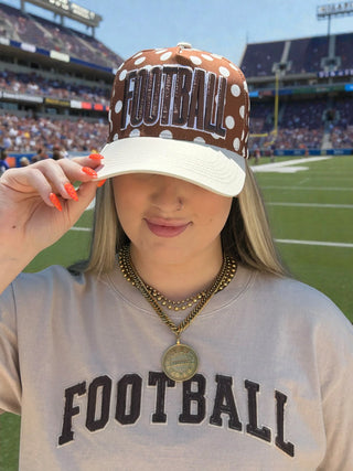 Polka Dot Embroidered Football Hat
