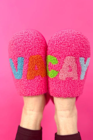 Cozy Slippers, Pink Vacay, Pink Leopard, Strawberries