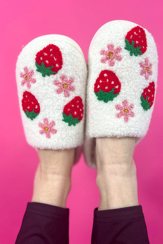 Cozy Slippers, Pink Vacay, Pink Leopard, Strawberries