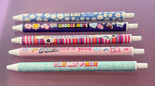 Inspirational Message Pen Set, Blue Ink