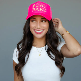 Hot Pink Snapback Cap, Gold Embroidery