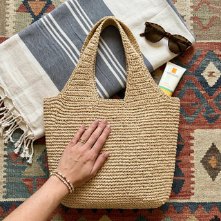 Sunset Coast Woven Tote Bag