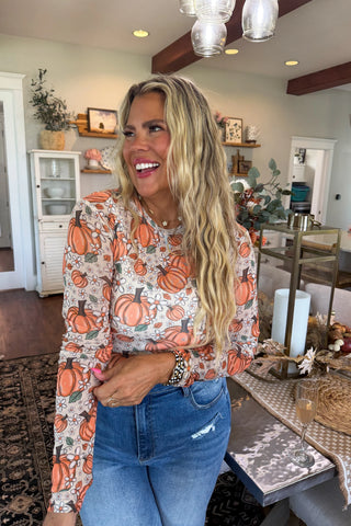 PREORDER- Blakely Harvest Bloom Mesh Top