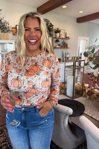PREORDER- Blakely Harvest Bloom Mesh Top