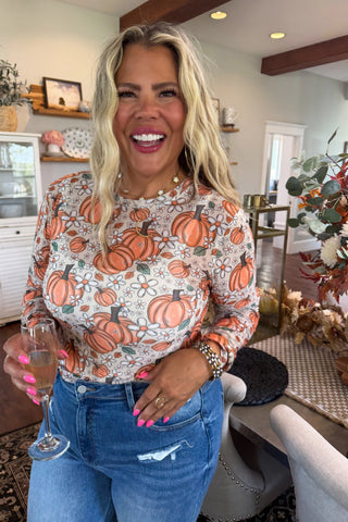 PREORDER- Blakely Harvest Bloom Mesh Top