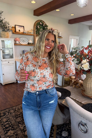 PREORDER- Blakely Harvest Bloom Mesh Top